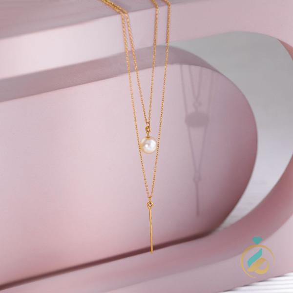 گردنبند طلا دو رج مرواریدی